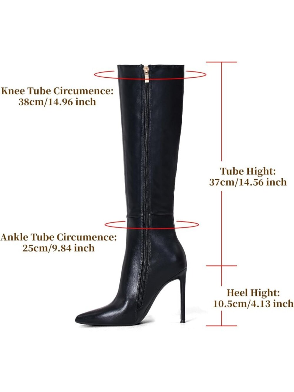 Women's Black Synthetic Rubber Stretch Suede Long Pointed Toe Over the Knee Boot - Picture 5 of 6